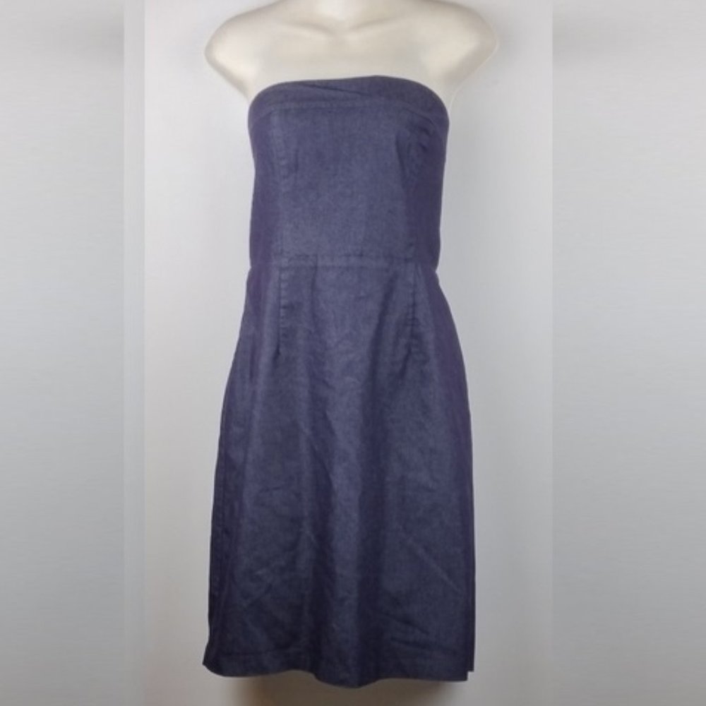 Blue Jean Sheen Strapless Dress